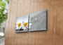 Wallity Reloj de Pared Decorativo de Lienzo 2P2828CS-1 (2 Piezas 28x28 cm)